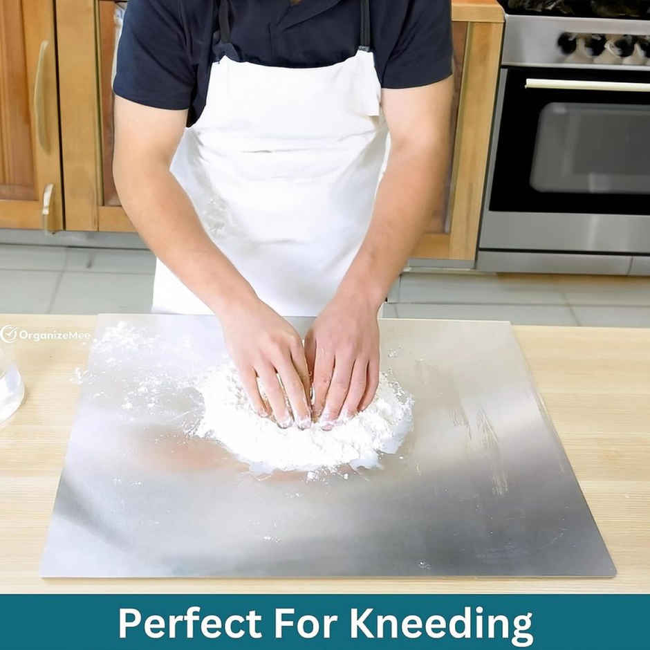 Youbee Stainless Steel Heavy Duty Chopping Board With Lip For Kitchen - For Vegetables, Fruits