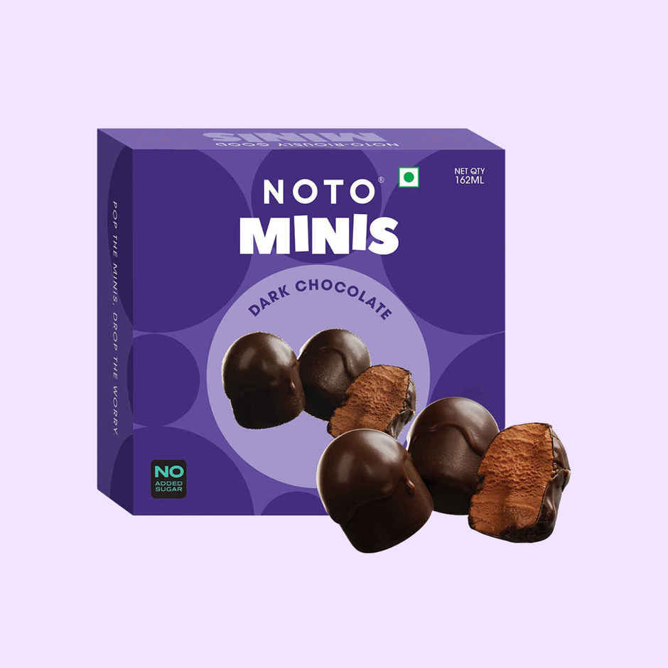 NOTO Dark Chocolate Minis Sugar Free, Guilt Free Ice Cream