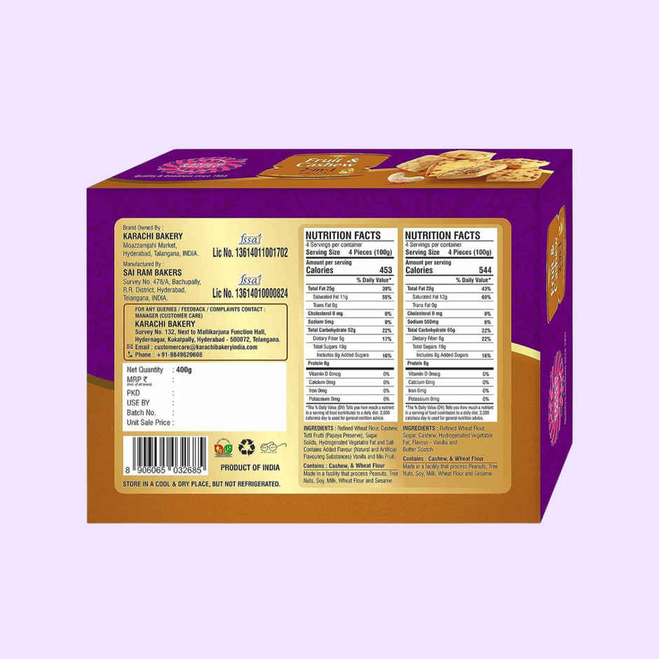 Karachi Bakery 2-in-1 Fruit & Cashew Biscuits