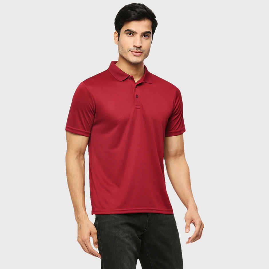 Playr Men's Adult Training Method Polo 100% Polyester for All Season | Maroon | L