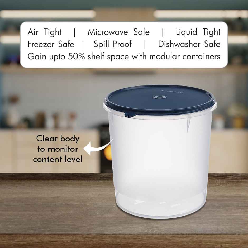 Signoraware Store Well Container Round 5.5 Ltr. Storage Organiser - Mod Blue