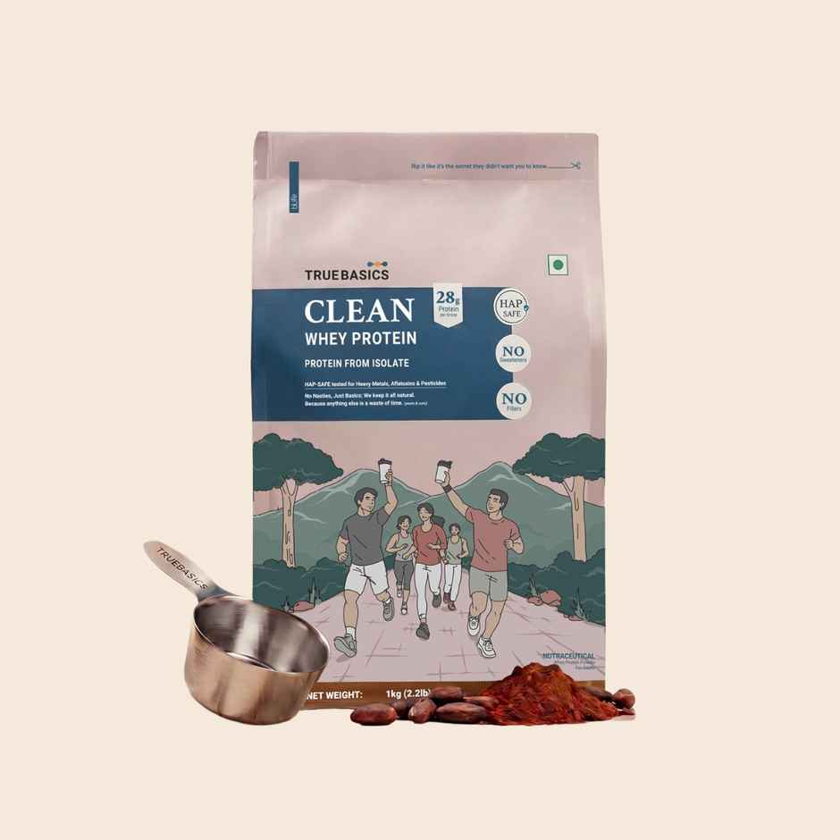 TrueBasics Clean Whey Pure Protein Isolate Powder (Chocolate)
