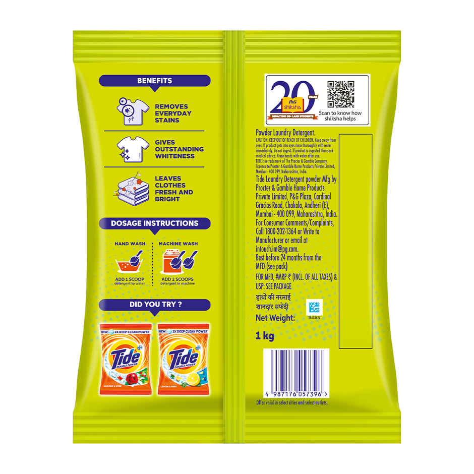 Tide Naturals Washing Detergent Powder - Lemon & Chandan