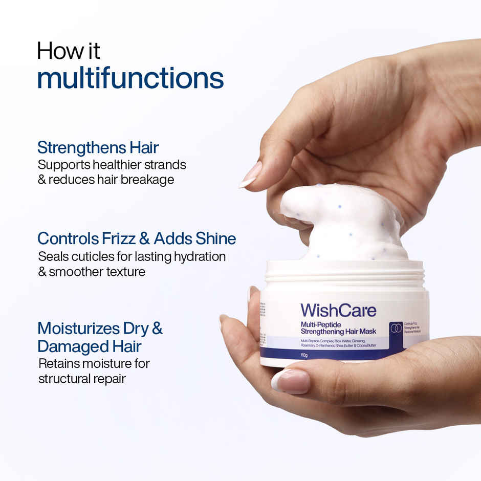 WishCare Multi-Peptide Strengthening Hair Mask|Controls Frizz, Strengthens Hair, Restores Moisture