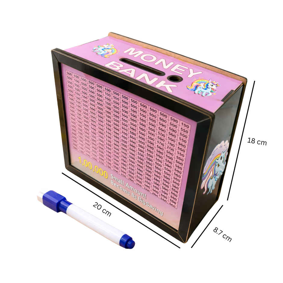 Fablue Unicorn Wooden Money Bank for Kids