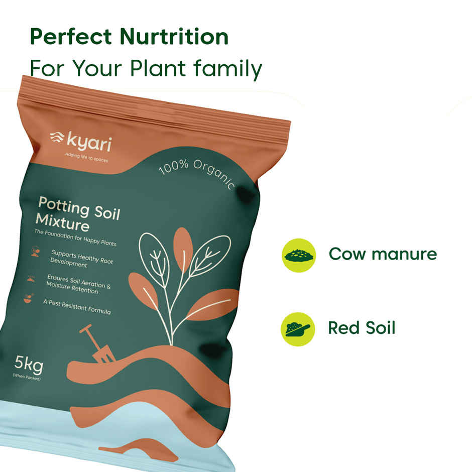 Kyari Potting Soil | Cow dung + Red soil | Mixture for Plants | 5 kg | Garden Accessory
