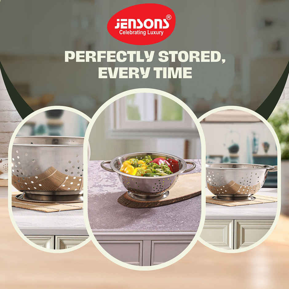 Jensons Stainless Steel Deep Colander 24 cm