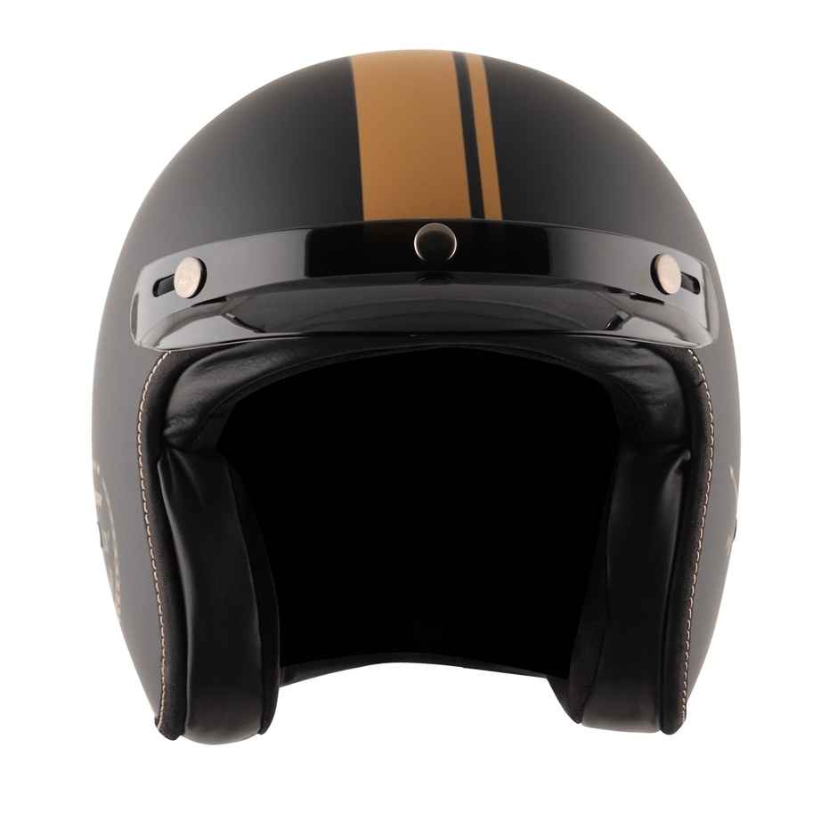 Axor Retro Jet Euro Globe Isi Ece And Dot Certified Open Face Helmet - Dull Black Helmet - M