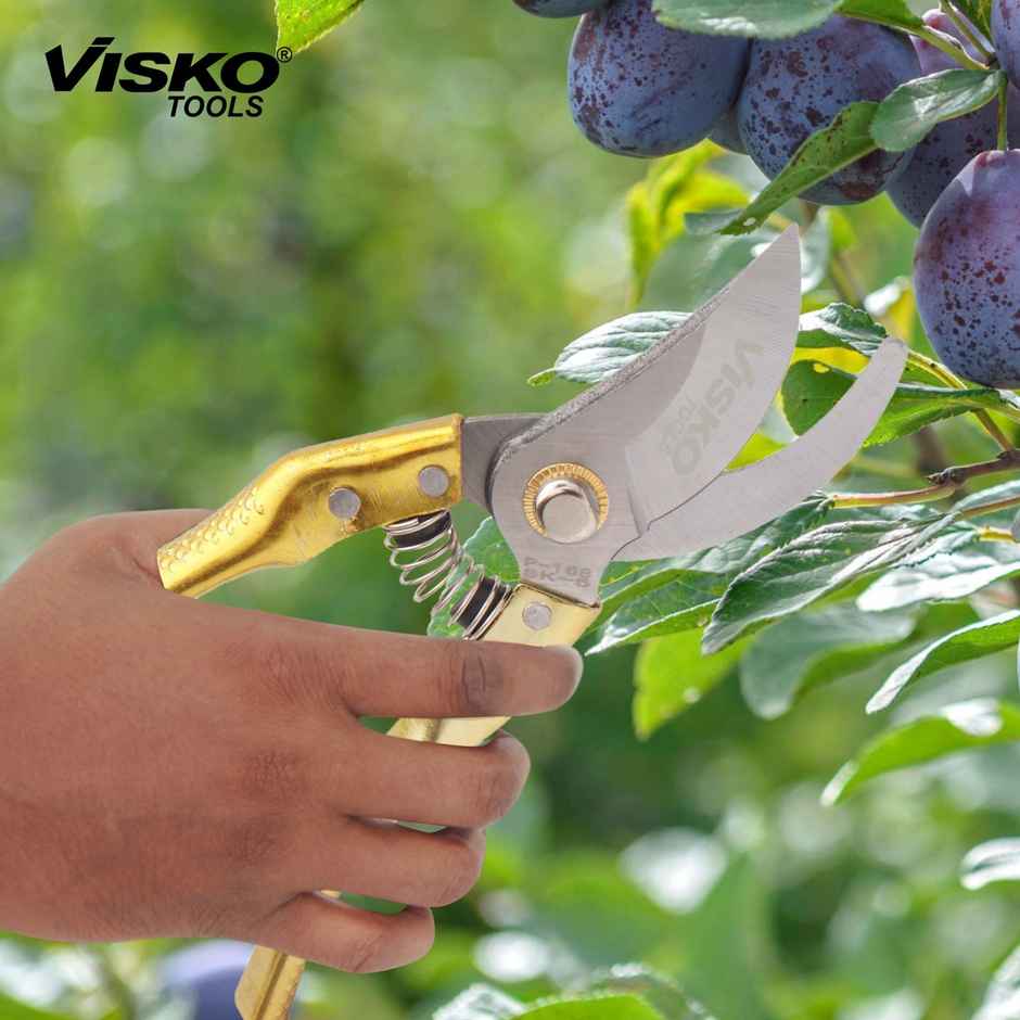 Visko 688 Garden Pruner | 10 Inch Garden Bypass Pruning Shears | Tree Trimmers | Manual