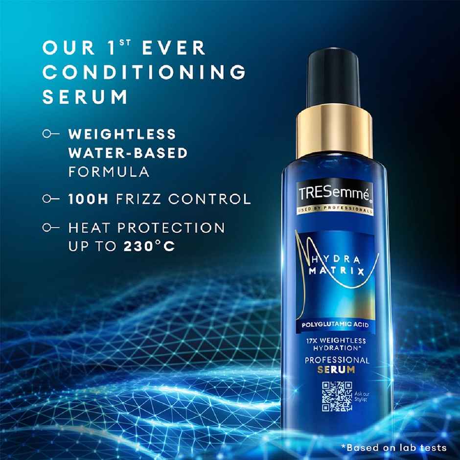 TRESemme Hydra Matrix Leave-in Conditioner Serum, 100H Hydration & Frizz Control for Dry Hair