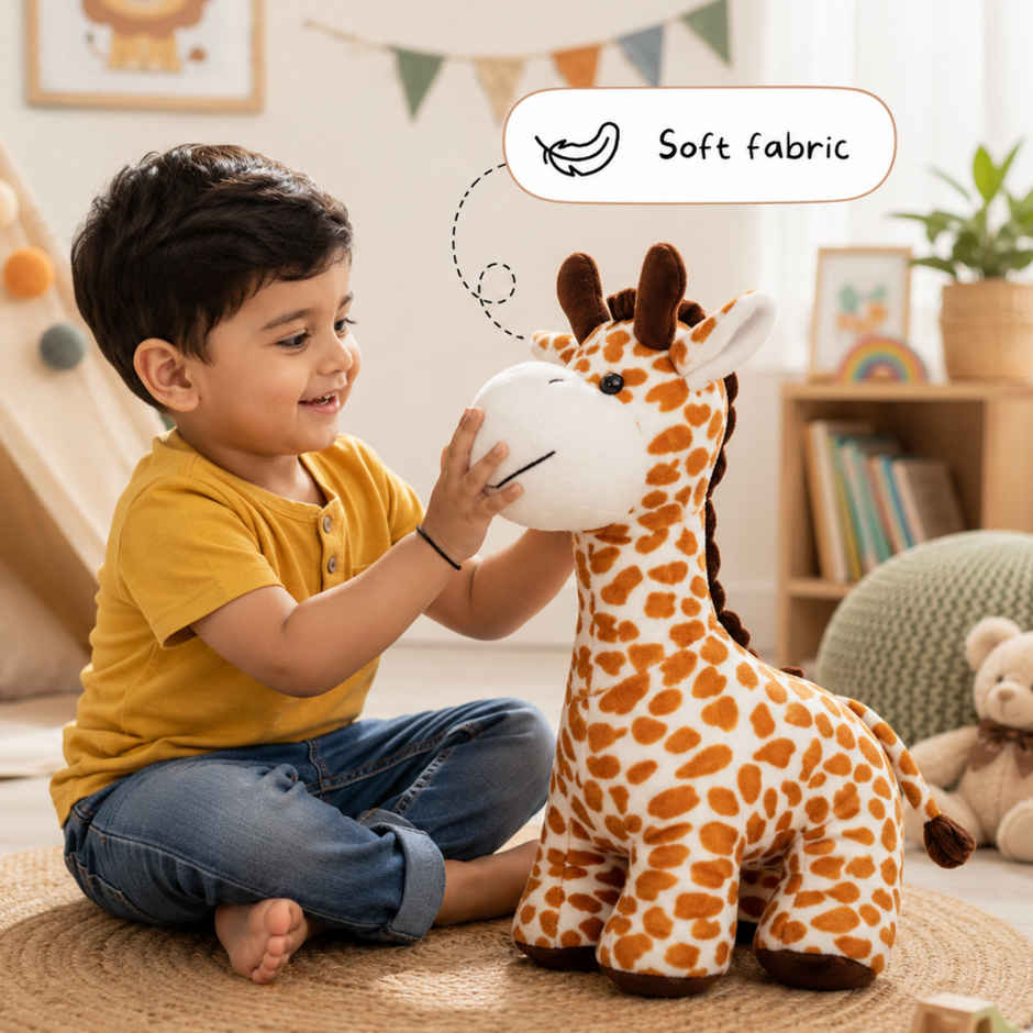 ToyTales Happy GIRAFFE Plush Toy | Stuffed Animal Soft Toy | Birthday Gift for Kids | Gift Baby | 35cm