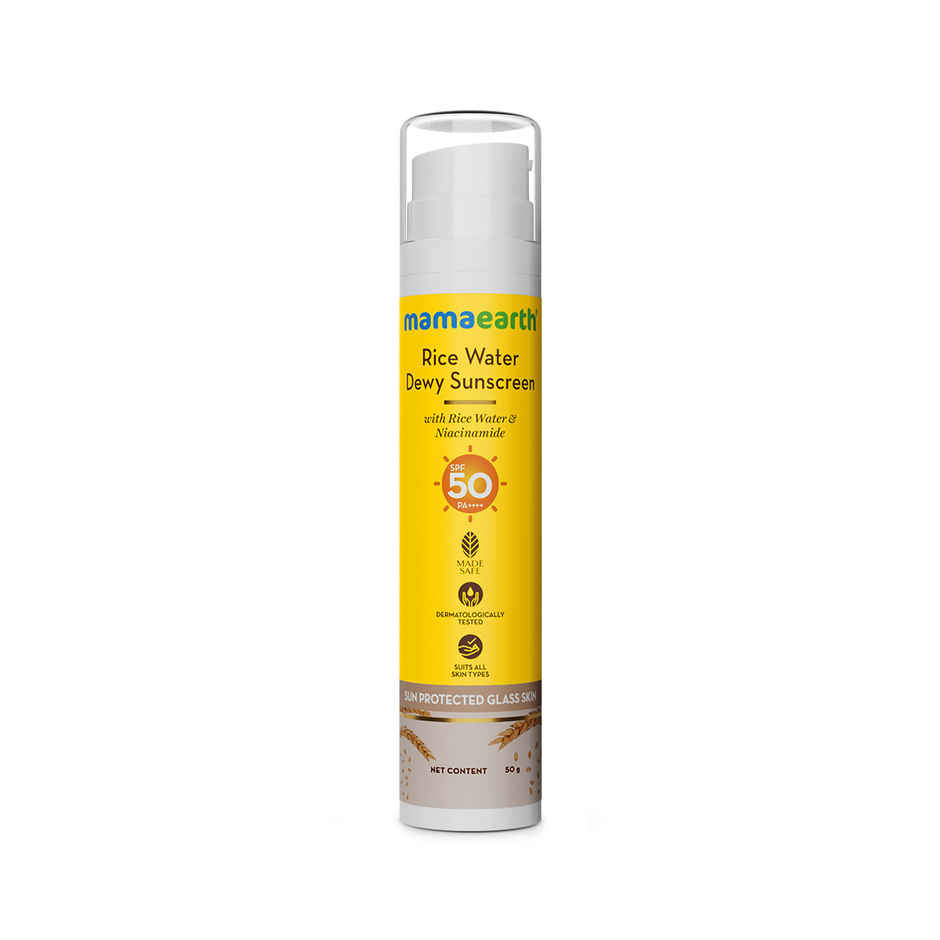 Mamaearth Rice Water Dewy Sunscreen for Tan Protection
