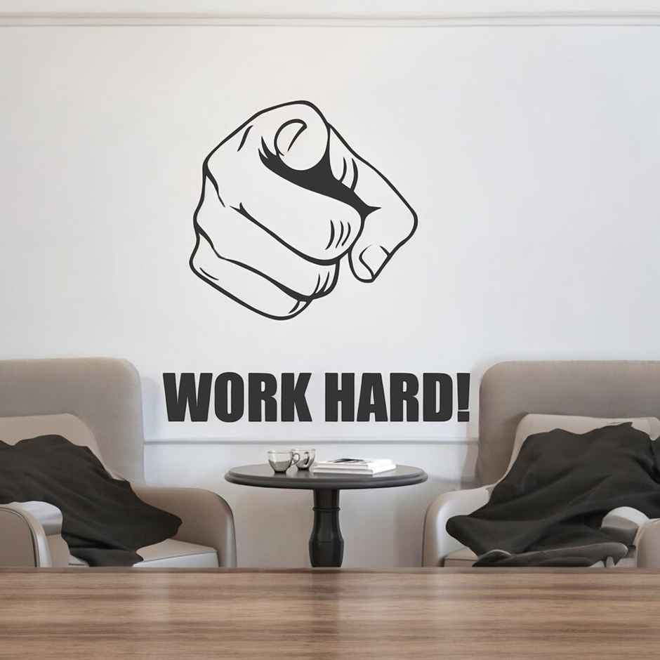 Wollzo 60 cm Work Hard Removable Sticker