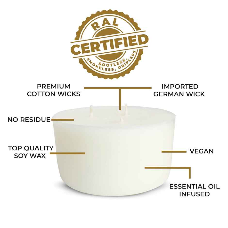 Ekam Lavender Scented 3 Wick Soy Candle Refill
