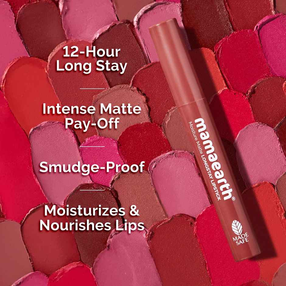 Mamaearth Moisture Matte Longstay Lipstick With Avocado Oil & Vitamin E - Bubblegum Nude