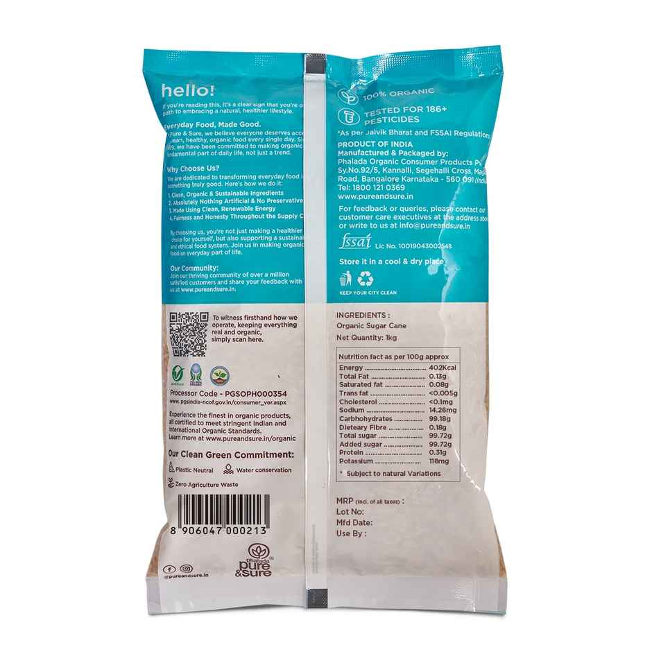 Phalada Pure & Sure Organic Brown Sugar/Chini