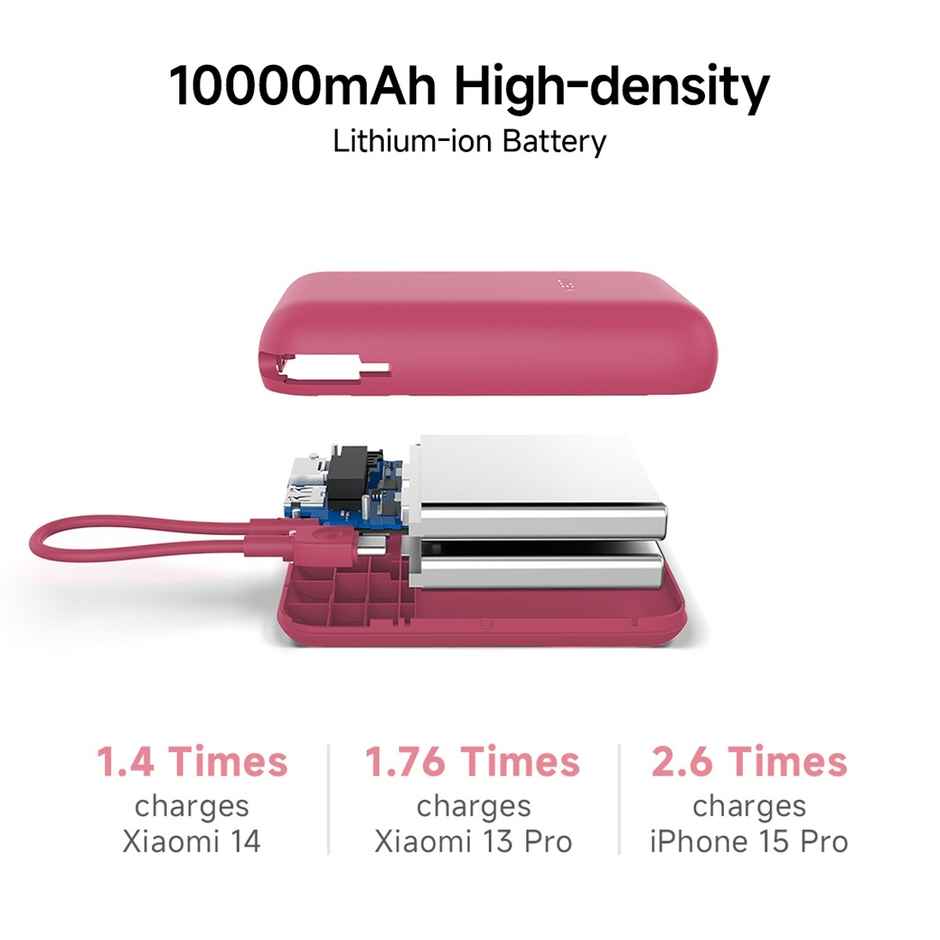 Xiaomi Pocket Power Bank 10000 mAh 22.5W With Built-In Cable