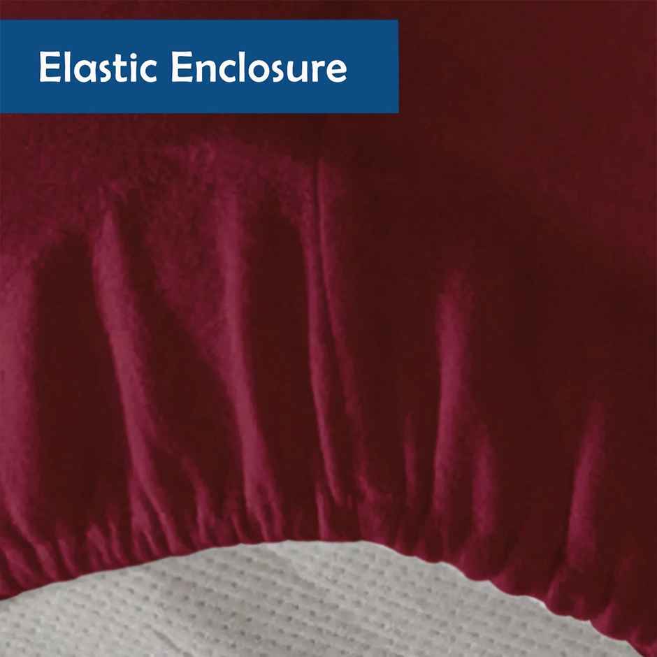 Sassoon Double Size Bed Mattress Protector | 6 x 6 Feet | Maroon