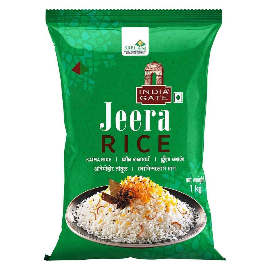 India Gate Jeera Rice | Short Grain (1kg) & India Gate Hyderabadi Classic Biryani Masala 70 Gram (70g) Combo