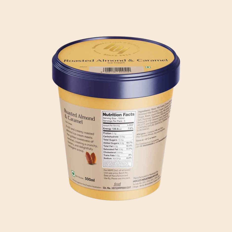 Huber & Holly Roasted Almond And Caramel Ice Cream Tub