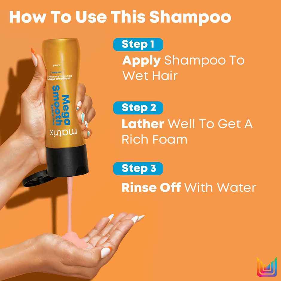 Matrix Mega Smooth Sulfate-free Shampoo, Gentle Cleansing & Bond Repair, Safe for Treated Hair