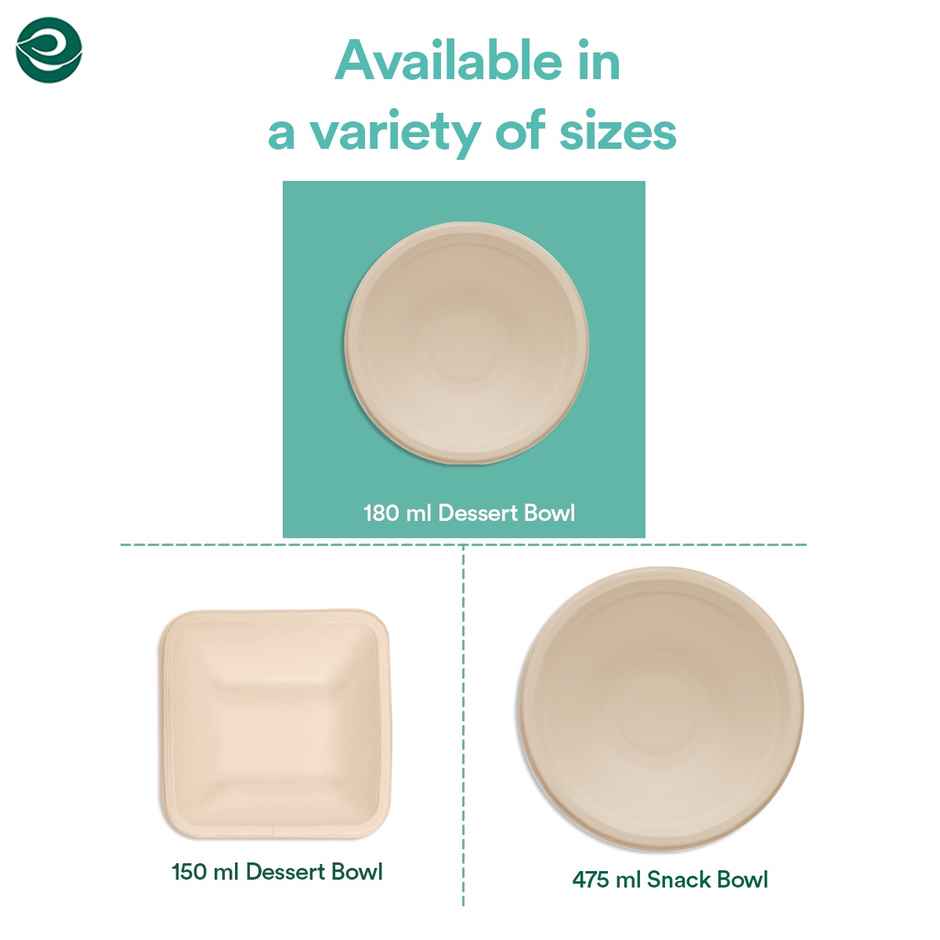 Round Disposable Bowl | 180 ml | 25 Count | Eco Soul