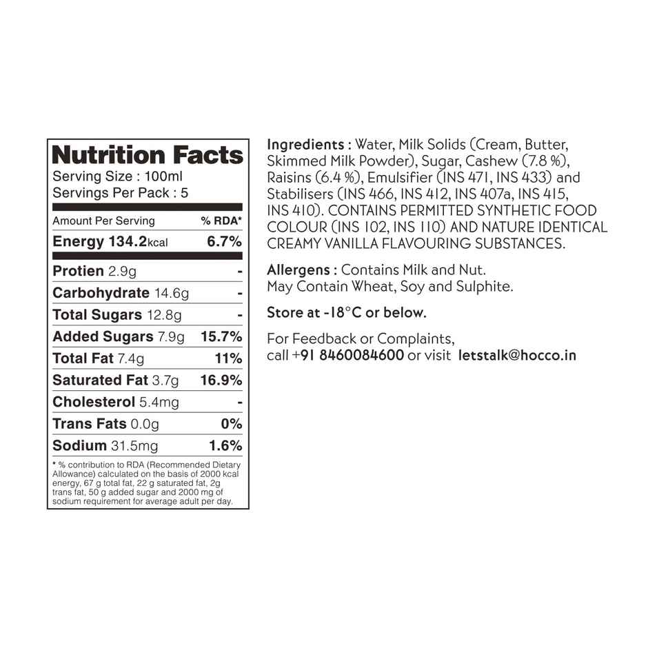 Huber & Holly Kerala Cashew And Raisin Ice Cream Tub