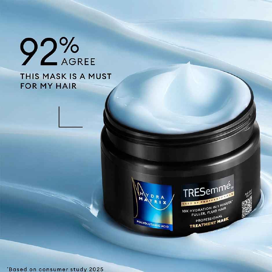 Tresemme Hydra Matrix Treatment Mask | Polyglutamic Acid for 100H Hydrated, Fluid Hair|Paraben Free