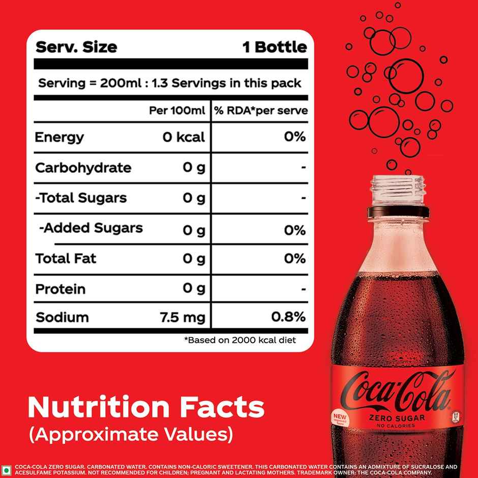 Coca-Cola Zero Sugar Soft Drink | Low-Calorie Refreshment