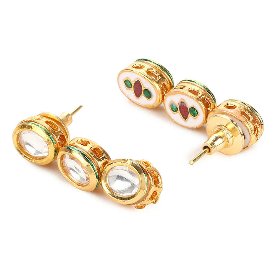 Voylla Kundan Gold Plated Brass Necklace Set