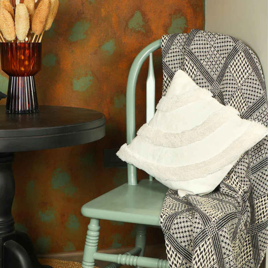 Sashaa World Cotton Cushion Cover | White