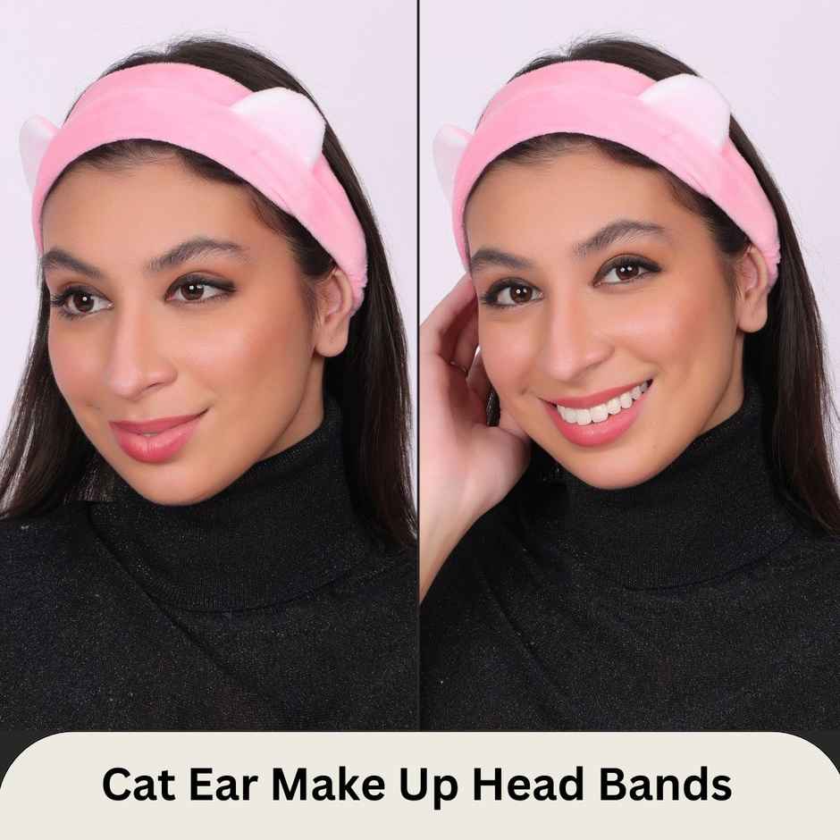 Matkooz Cat Ear Headband (Pink Grey)