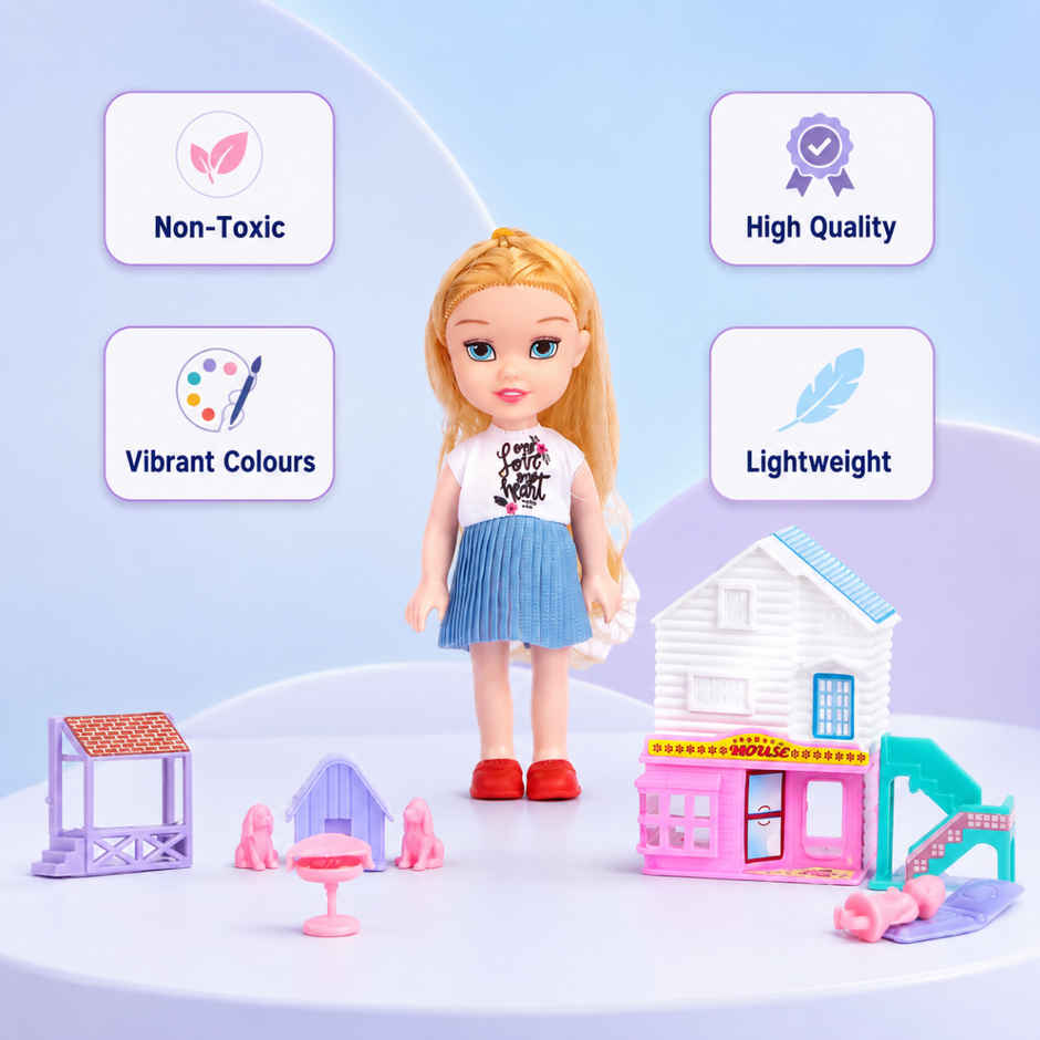 Toytales Cathy House Small|Doll House Set|For Girls|For Kids | Birthday Gift