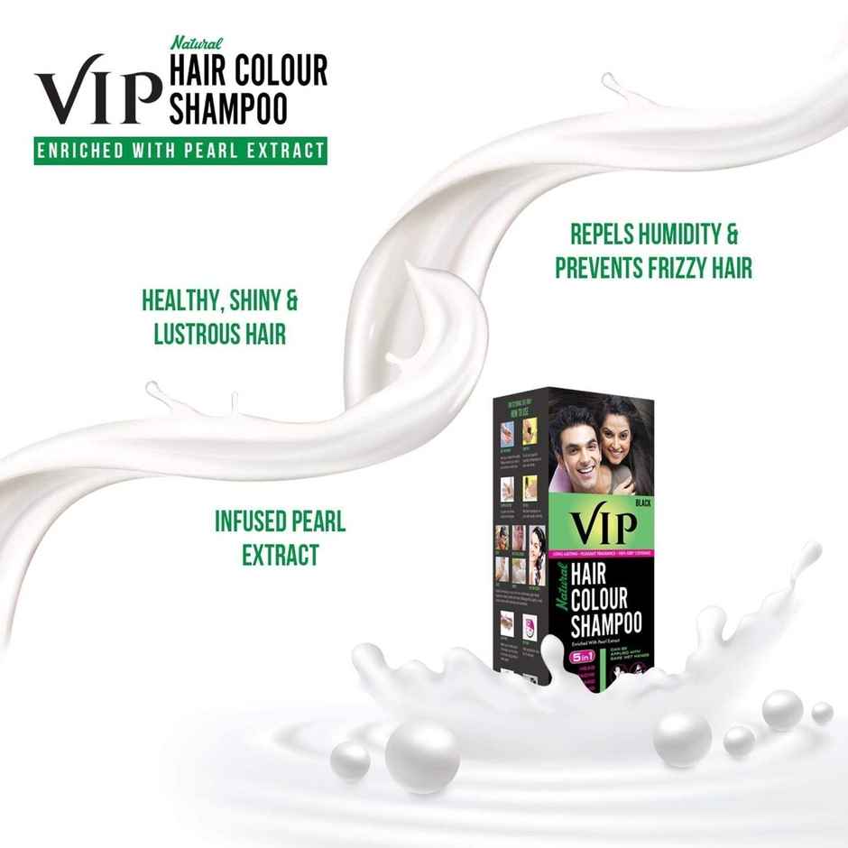 Vip Hair Colour Shampoo black Alternate To Hair Dye Salon Like Hair Color