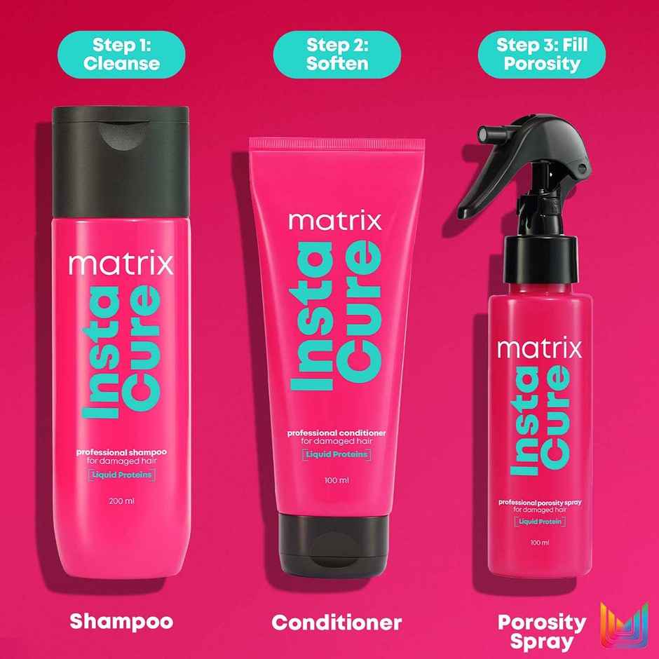 Matrix InstaCure Shampoo, Conditioner, Porosity Spray Combo|Ditch Damage from 1st Use|Paraben-free