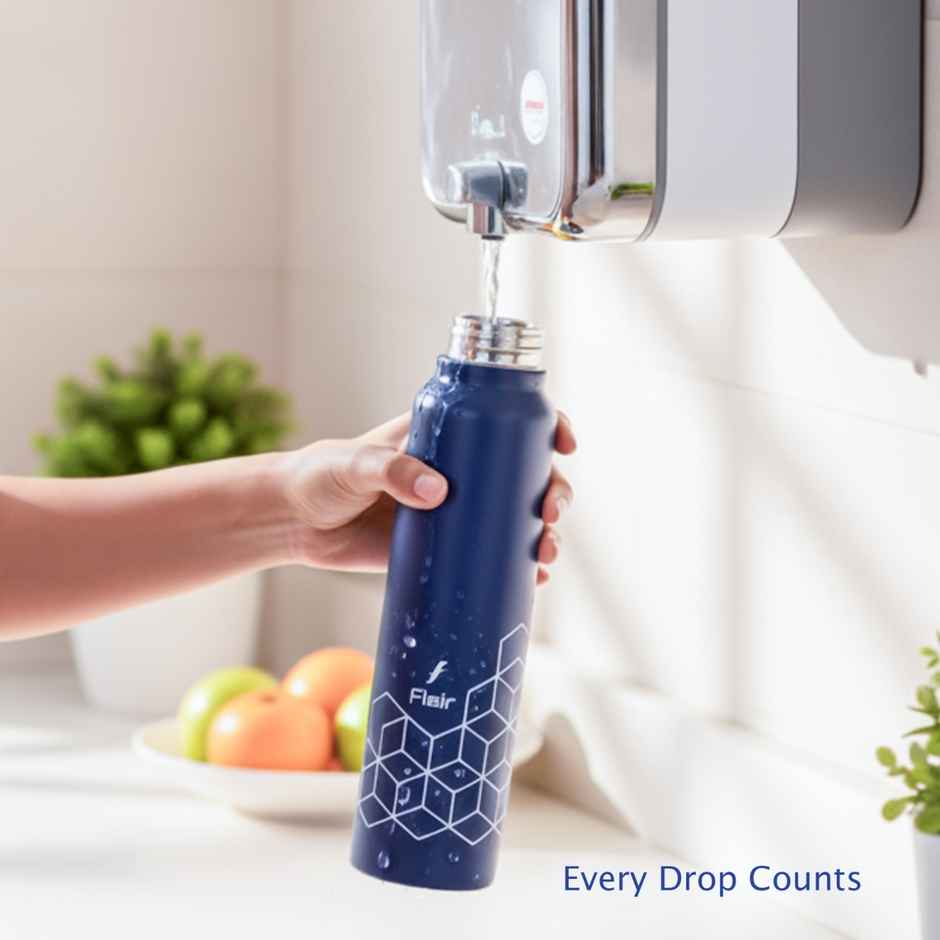 Flair Hexa 1000Ml Stainless Steel Water Bottle - Blue Thunder