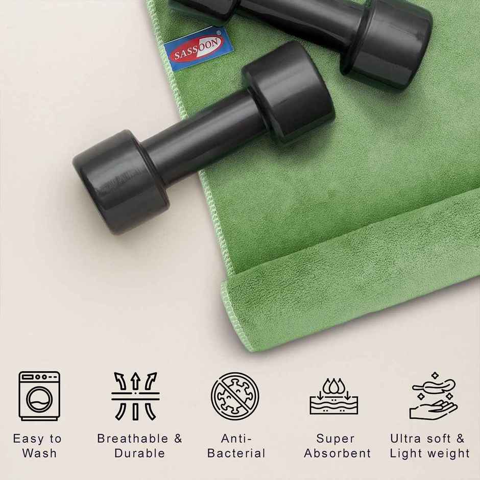 Sassoon Microfiber Gym-Sports Towel | Green | 40 x 60 cm