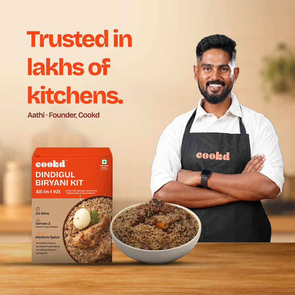 Cookd Dindigul Biryani Kit - Ready to Cook | Short Grain