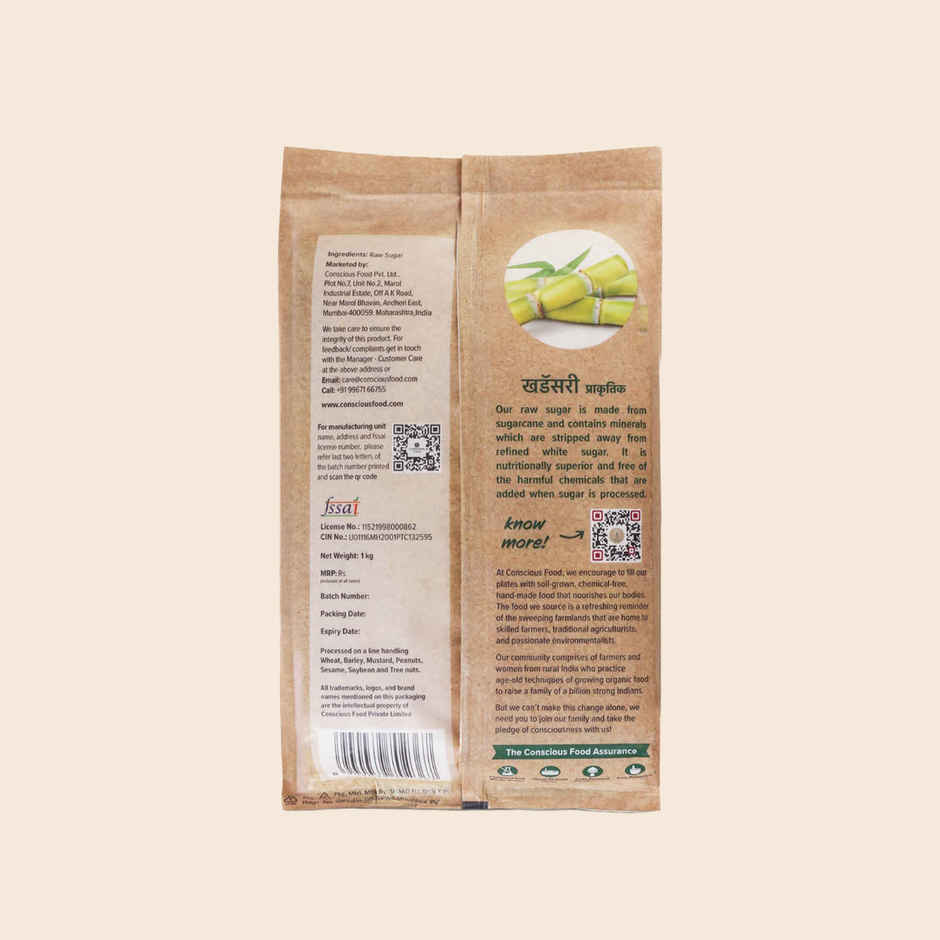 Conscious Food Raw Sugar Natural Unprocessed