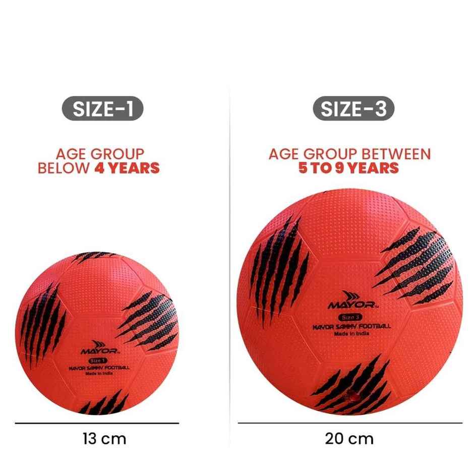 Mayor Sammy Soft Rubber Kids Football For Age Group Below 4 Years - Size- 1 (Pack Of 1, Red)