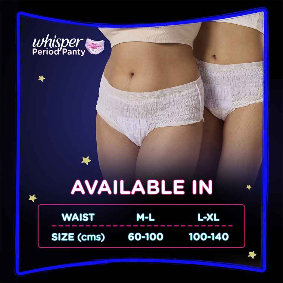 Whisper Super Absorbent Period Panty, 6 L-XL Pants