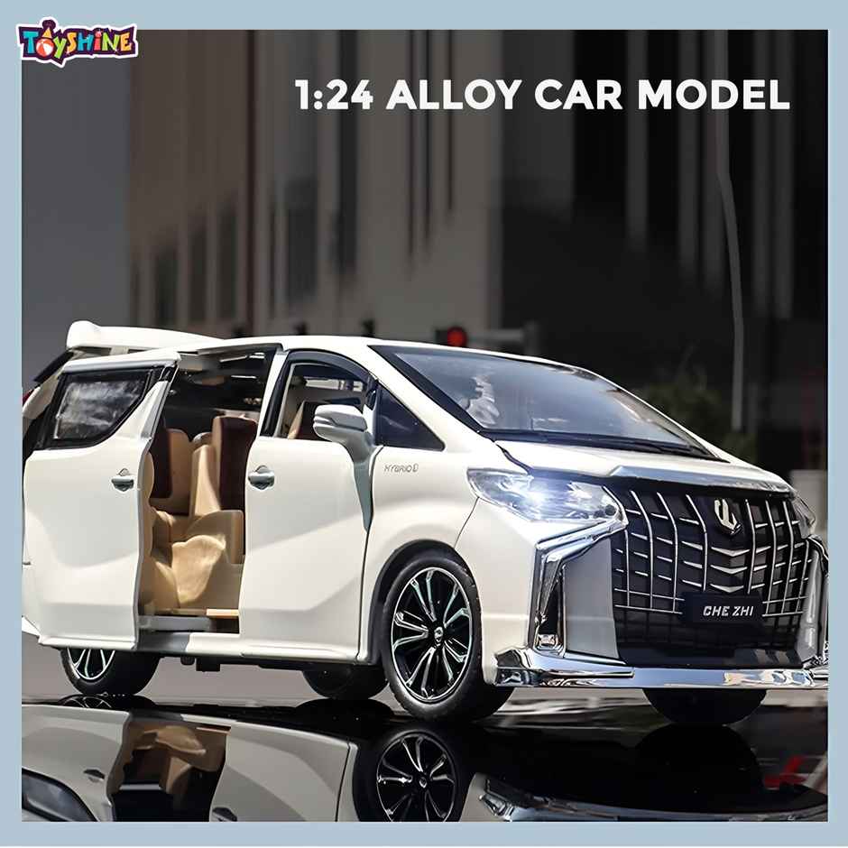 Toyshine 1:24 Die Cast Deluxe Vehicle with Music, Lights & Pull Back Function for Kids 3+ (White)