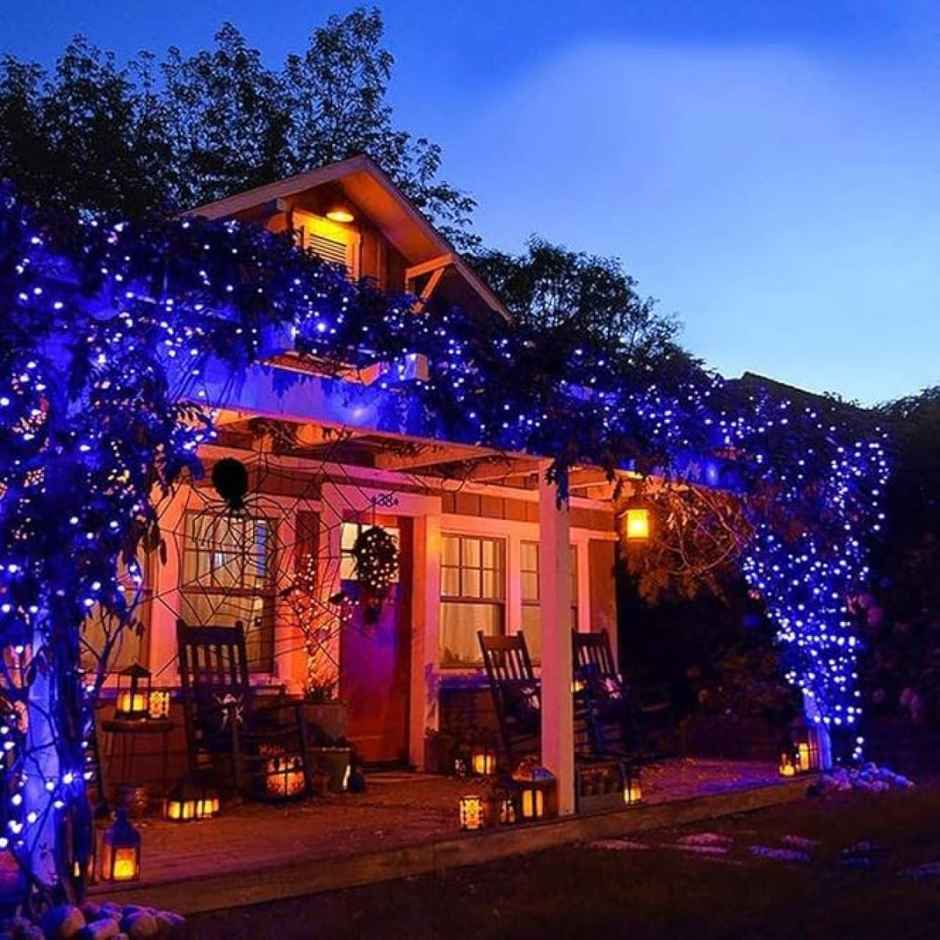 Desidiya Rice String Lights | Blue | Cool and Calm Lighting For Relaxing Atmosphere | 12 m