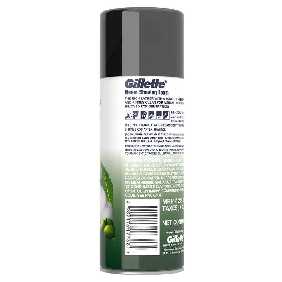 Gillette Pre Shave Foam, Neem