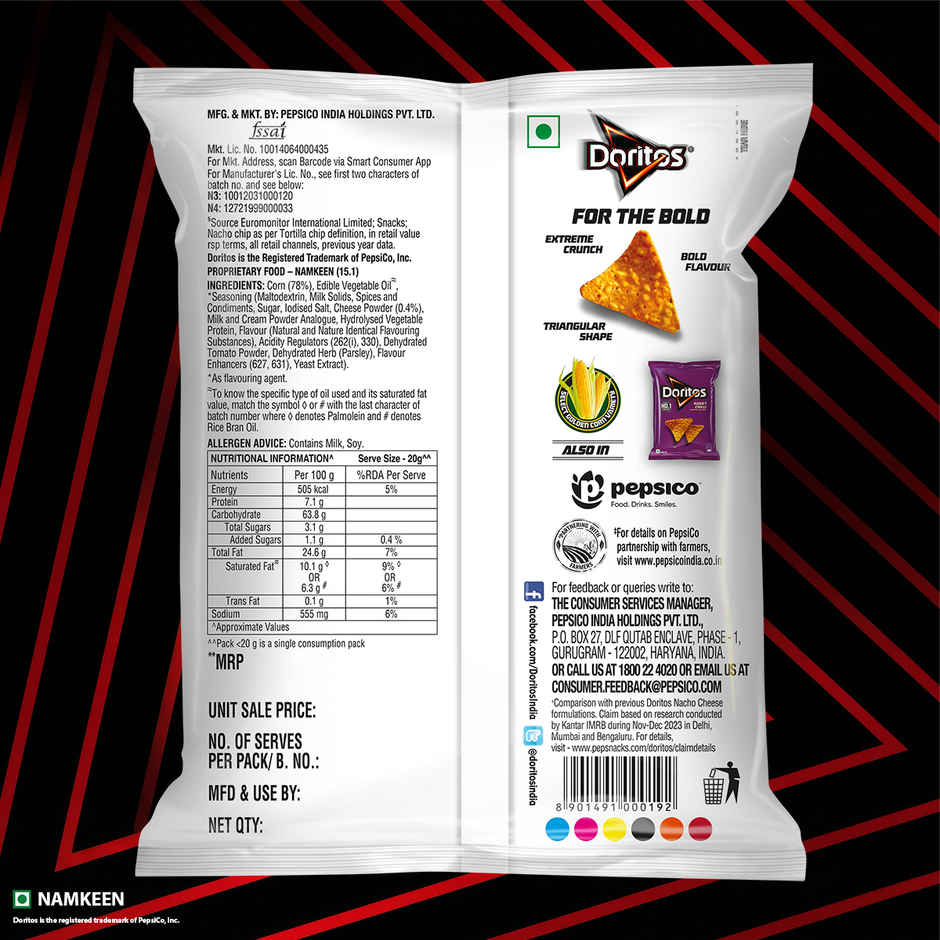 Doritos Nacho Cheese Flavoured Corn Chips Combo   
