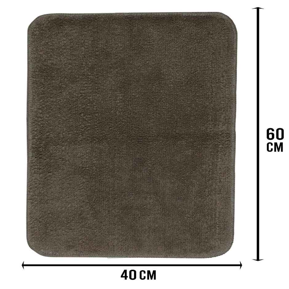 Saral Home Cotton Anti Skid Solid Bathmats | Soft & Super Absorbent Mats | Brown - 40 x 60 cm