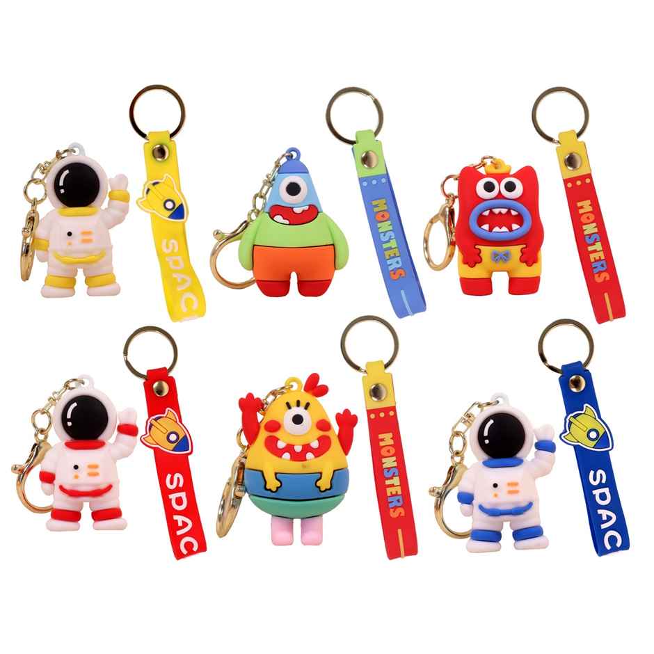Toyshine 6 Pc Cute keychain Kawaii Cartoon Keychains with Holder AccesBAUies- Model D/1