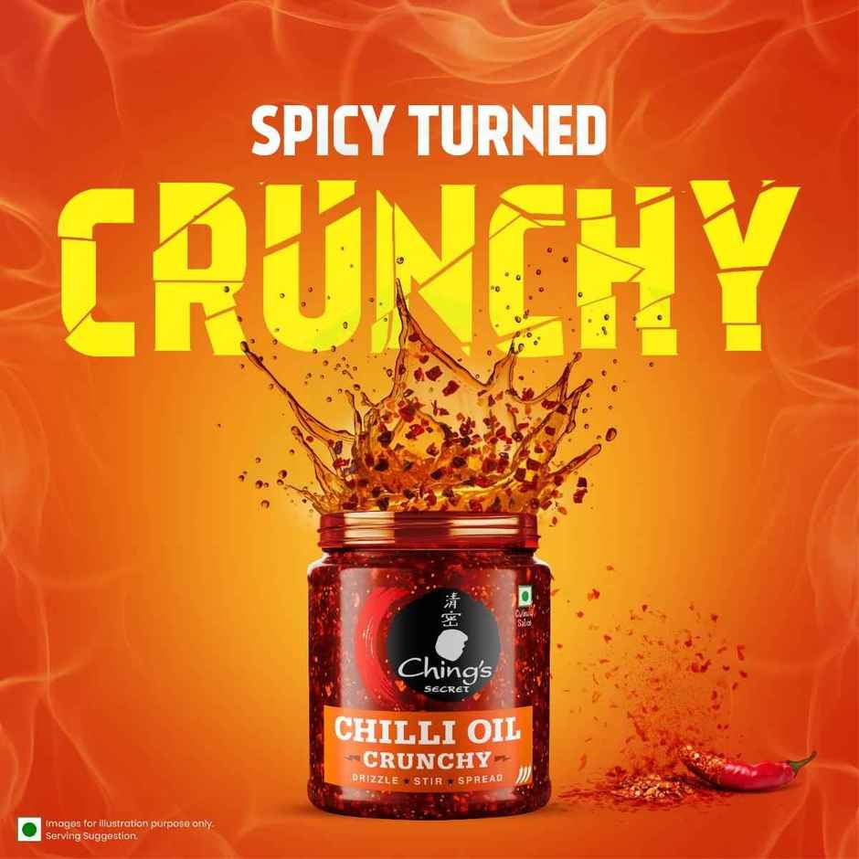 Ching's Chilli Oil Crunchy | Drizzle, Stir, Spread| Use On Noodles, Fried Rice, Dimsums