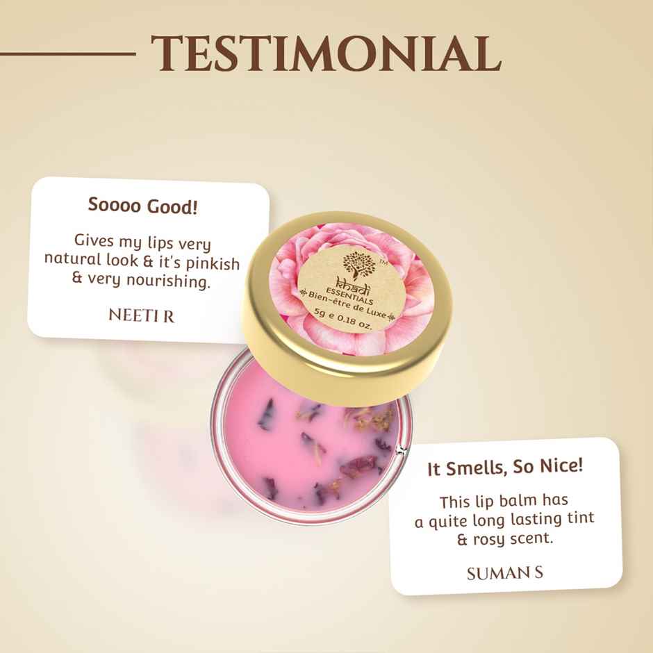 Khadi Essentials Wild Rose Lip Balm With Vitamin E | SPF 20 | Repairs & brightens Lips