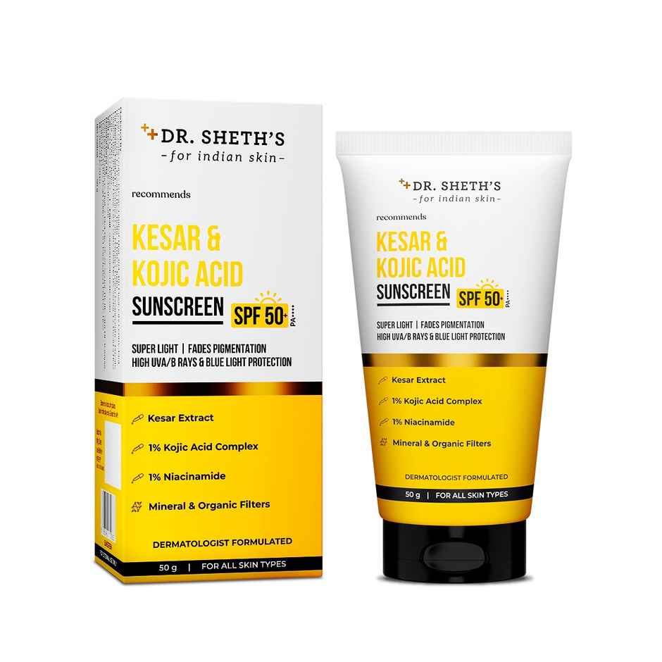 Dr. Sheth's Kesar & Kojic Acid Sunscreen | SPF 50+ PA++++ Combo